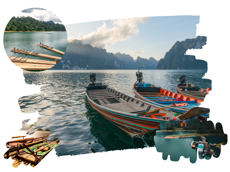 Cheow Lan Lake & <br>Khao Sok Bamboo Raft Adventure